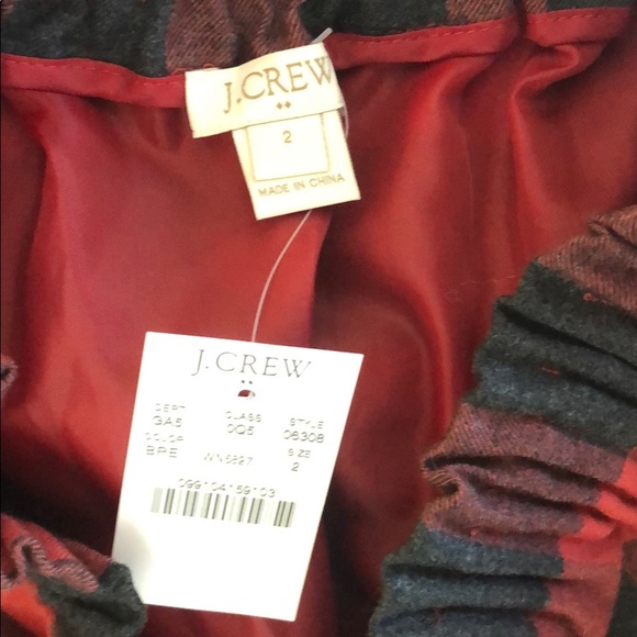 NWT JCrew red buffalo check mini skirt - Picture 4 of 5